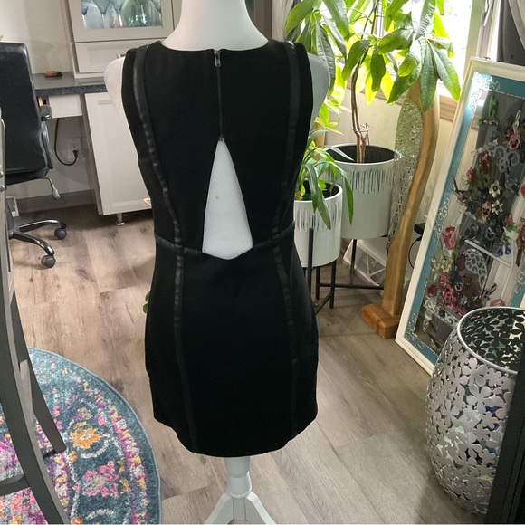 BCBGeneration Black Faux Leather Panel Mini Dress - Picture 5 of 10